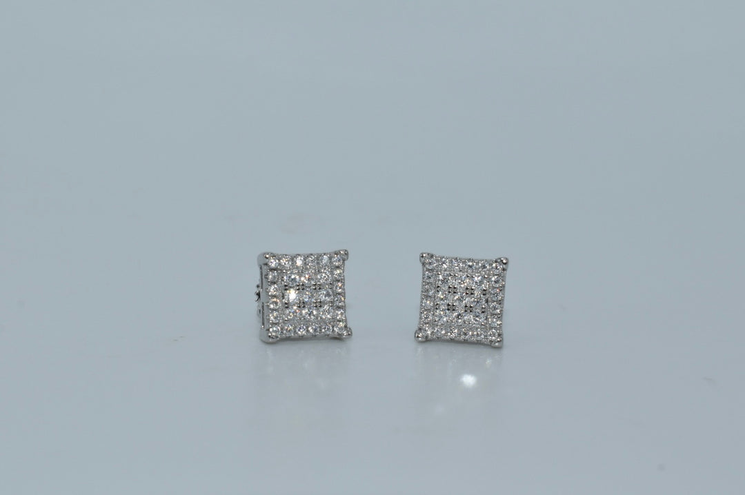 Men Square Moissanite Stud Earrings Ringz & Tingz Jewels