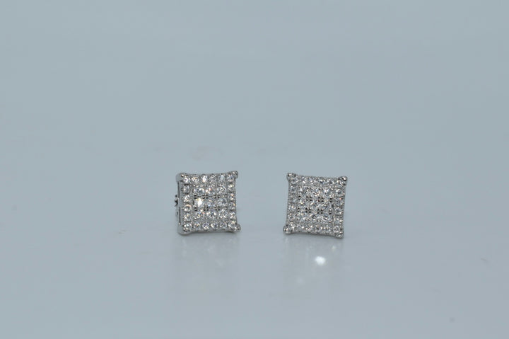 Men Square Moissanite Stud Earrings Ringz & Tingz Jewels