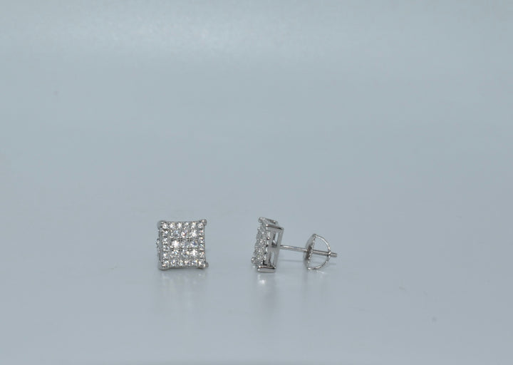 Men Square Moissanite Stud Earrings Ringz & Tingz Jewels