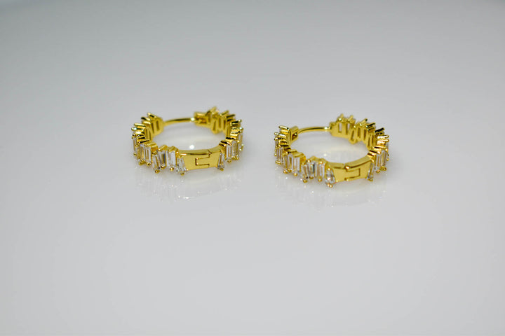 Jagged Baguette Hoop Earrings Ringz & Tingz Jewels