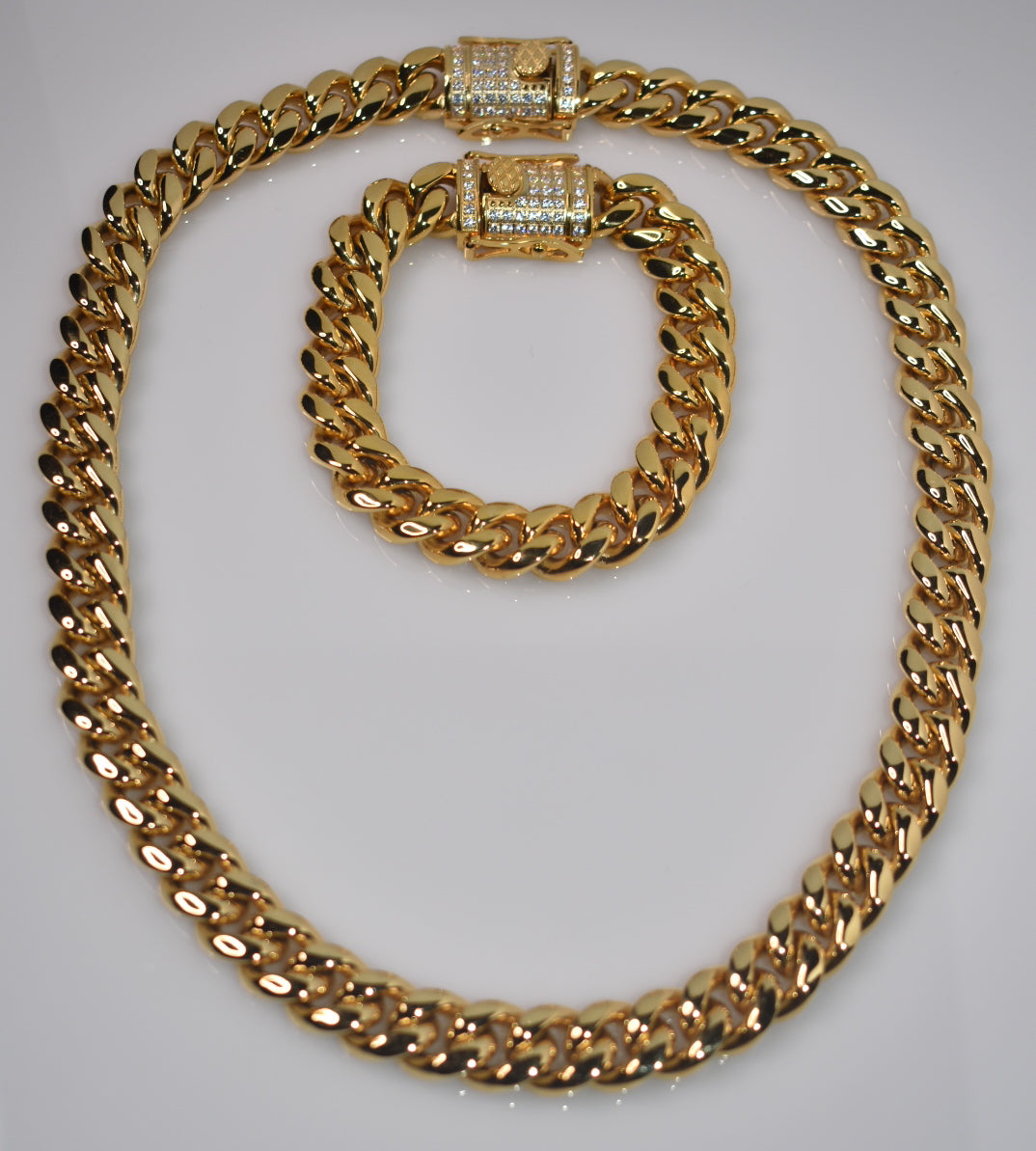 10MM Miami Cuban Link Chain w/ Iced Out Clasp Ringz & Tingz Jewels