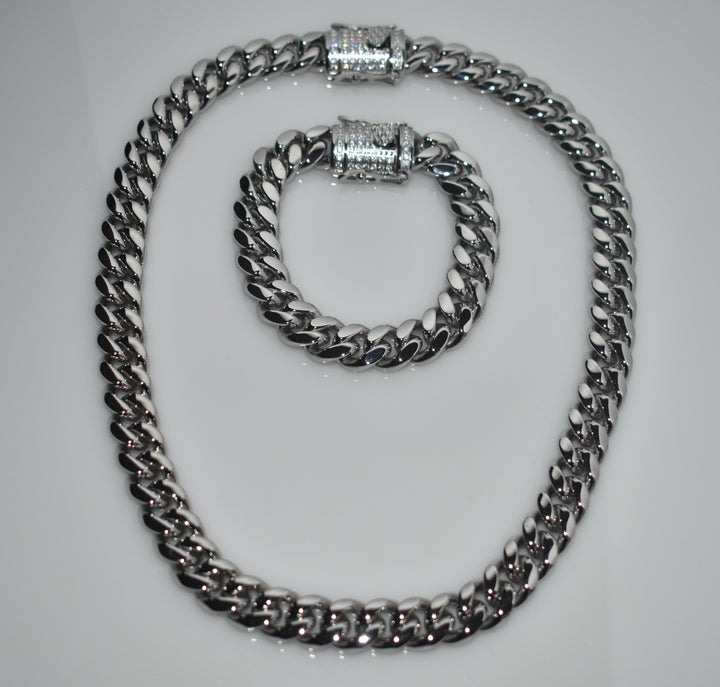 10MM Miami Cuban Link Chain w/ Iced Out Clasp Ringz & Tingz Jewels