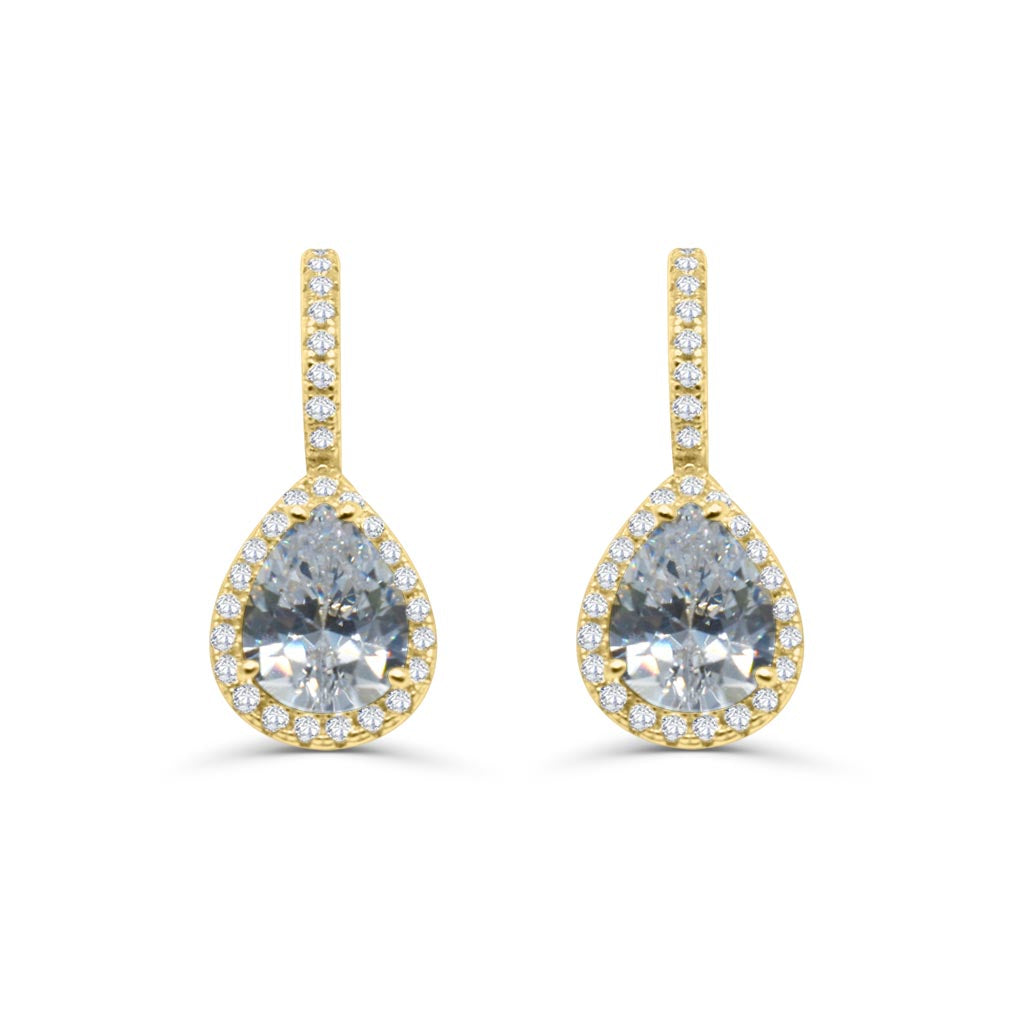 Pave Pear-Shaped Dangle Earrings Ringz & Tingz Jewels