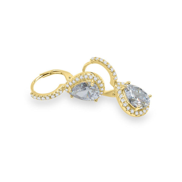 Pave Pear-Shaped Dangle Earrings Ringz & Tingz Jewels