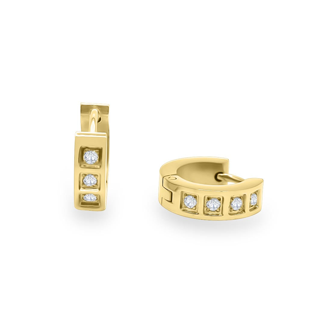 Petite Iced Huggie Earrings Ringz & Tingz Jewels